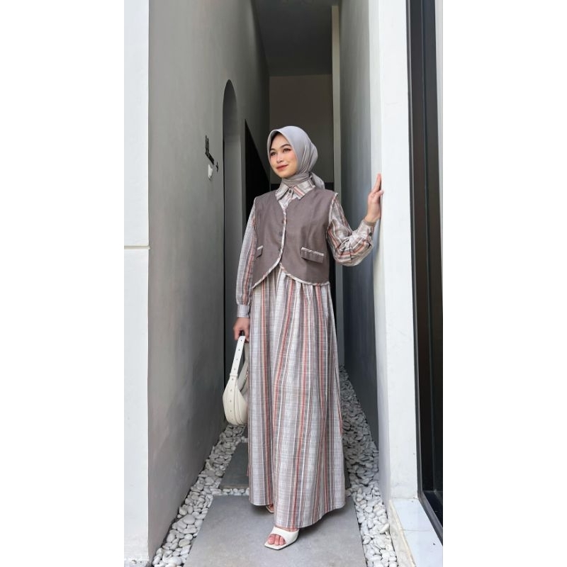 Ready dress triset Athayaa terbaru || dress triset || kemeja triset || dress kotak terbaru || triset