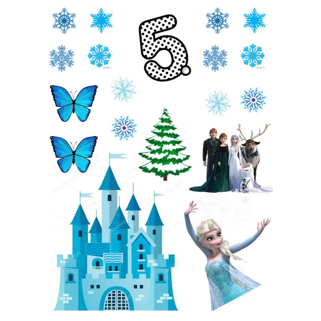 Topper Frozen Free Custom Tulisan