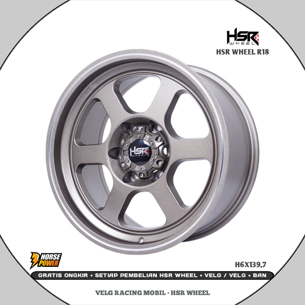Velg R18 • Mobil 6 Baut Roda • Hsr Tokyo • Single Pcd 6 x 139,7 • Hsr Wheel