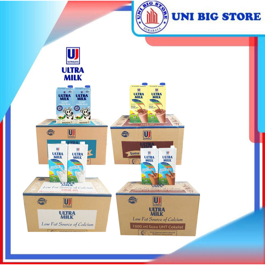 

Susu UHT Ultra Milk Full Cream - Coklat High Calcium 1 Liter x 12 pcs DUS