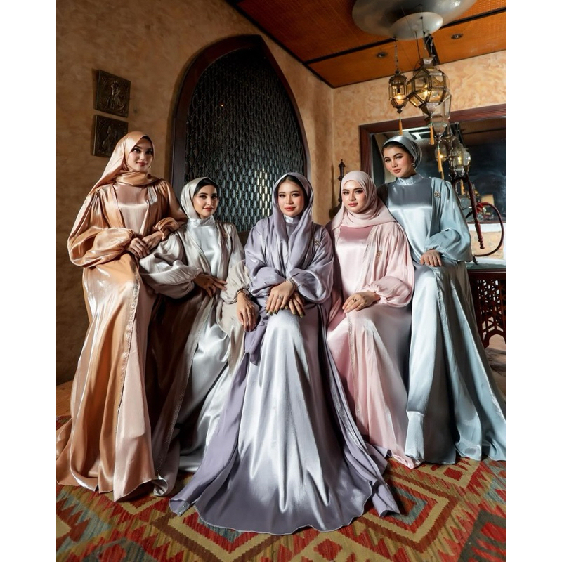 SHELLASAUKIA ABAYA SHIMMER BLING BLING SET OUTER SET HIJAB TANGAN BALON