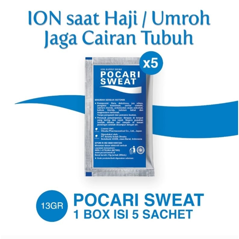 

POCARI SWEAT SACHET 13GR (1BOX ISI 5 SACHET)