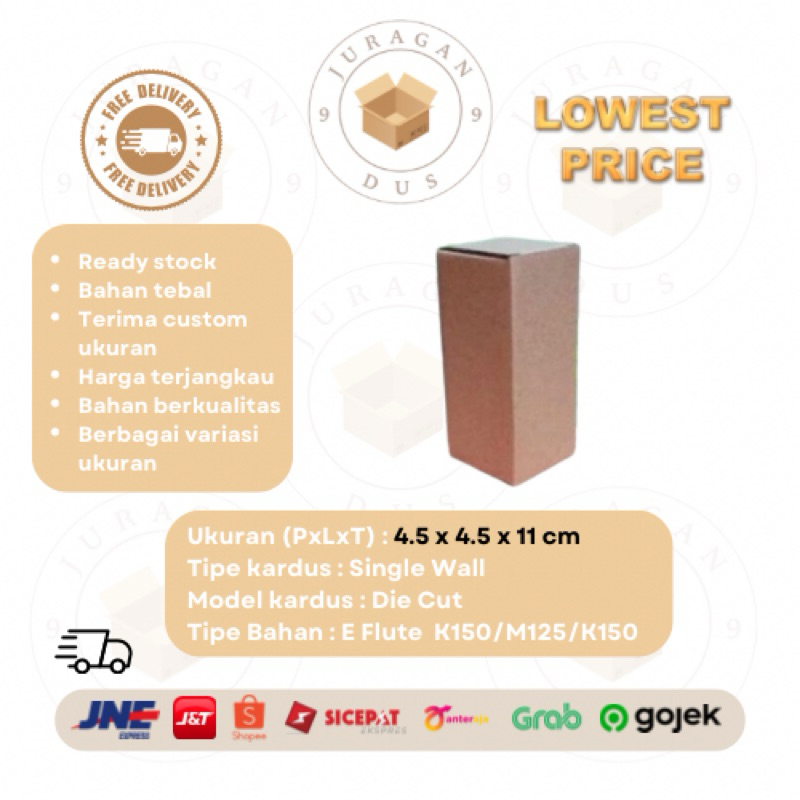 

Kardus Botol Uk 4.5 x 4.5 x 11