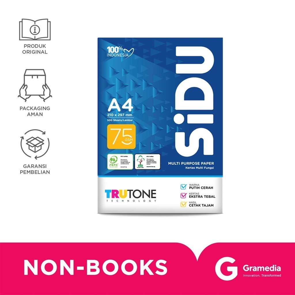 

SiDU - Kertas HVS SIDU SDU 75gsm A4 210 x 297 - Sidu Kertas HVS 75gsm A4