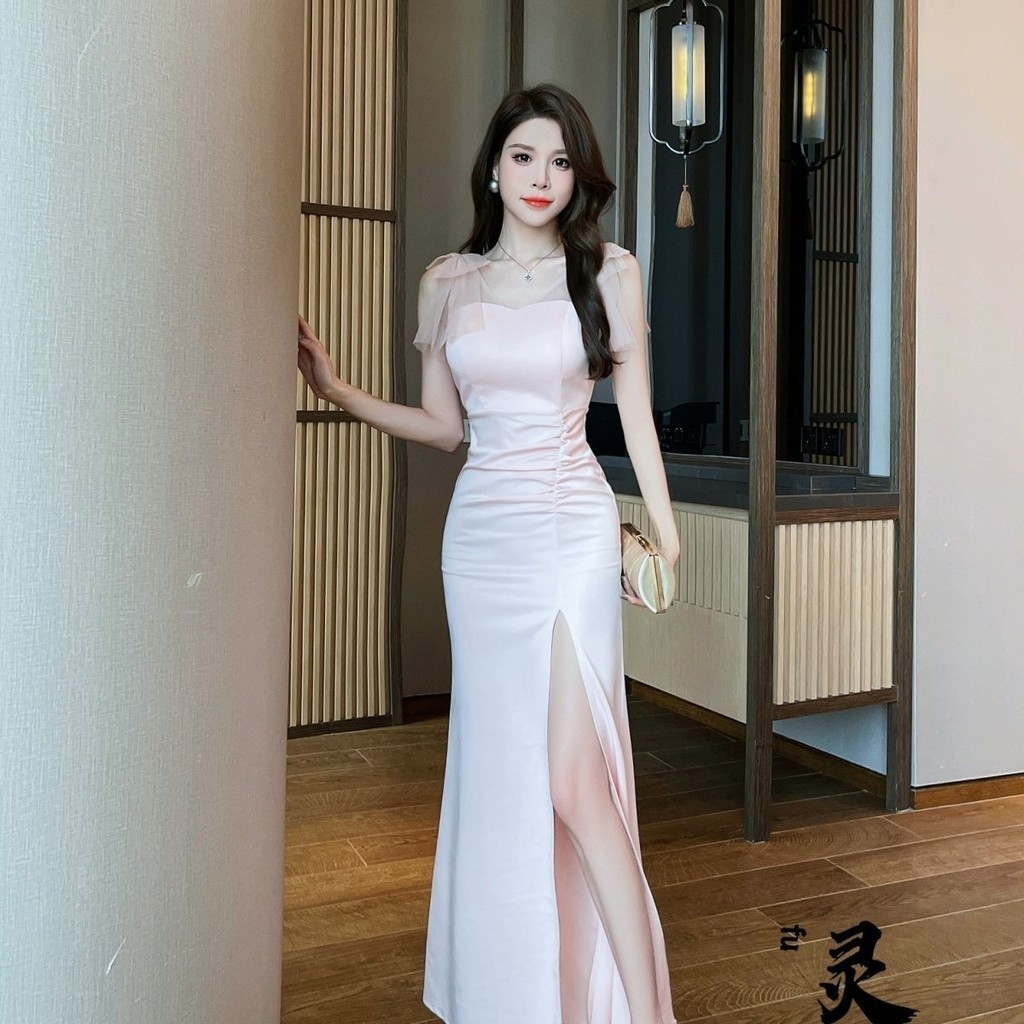 Gaun pesta mewah elegan Dress gaun perjamuan gamis wisuda gamis elegant evening dress slim dress