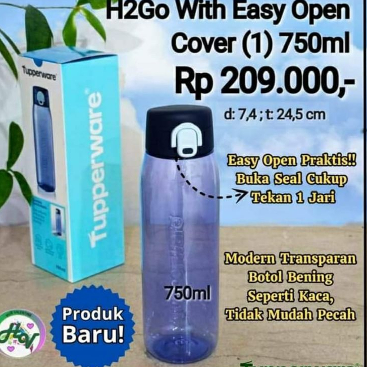 H2Go 550ml  PROMO H2go 750ml lohas bottle 750ml with strap lychee pink  ORI Tupperware Malay