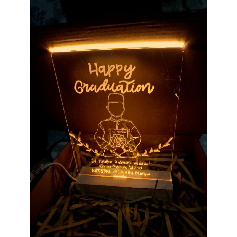 Lampu Akrilik Custom / Lampu Tidur / Acrilic Lamp / Lampu Acrilic / Kado wisuda / Kado guru / Kado U
