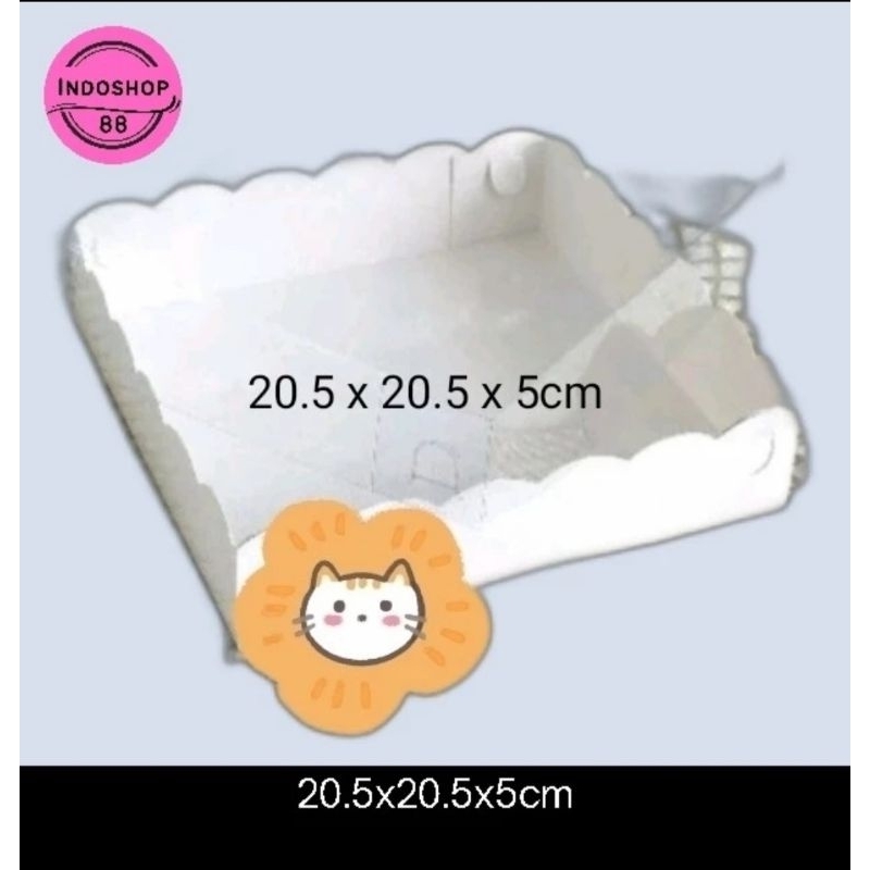 

BOX MIKA PUTIH - DUS HAMPERS - KOTAK PIZZA - BOX BOLU 20x20x5 (ISI : 10 PCS) I