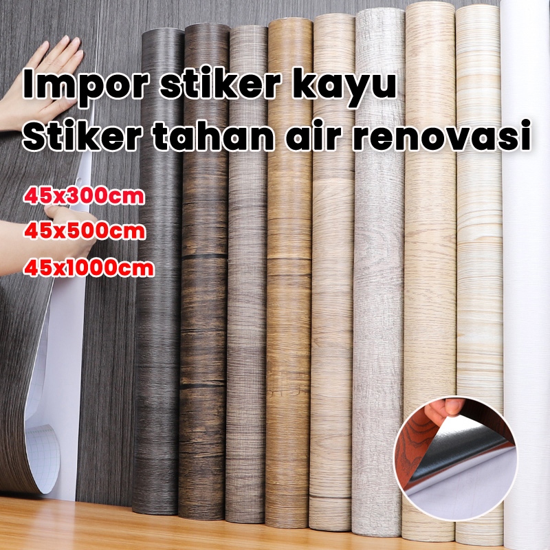 【mahal】wallpaper meja kayu anti air pelapis meja kayu stiker serat kayu furniture stiker dinding mot