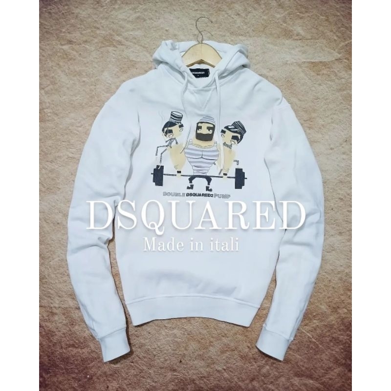 sweater hoodie dsquared bahan tidak berbulu bekas second preloved