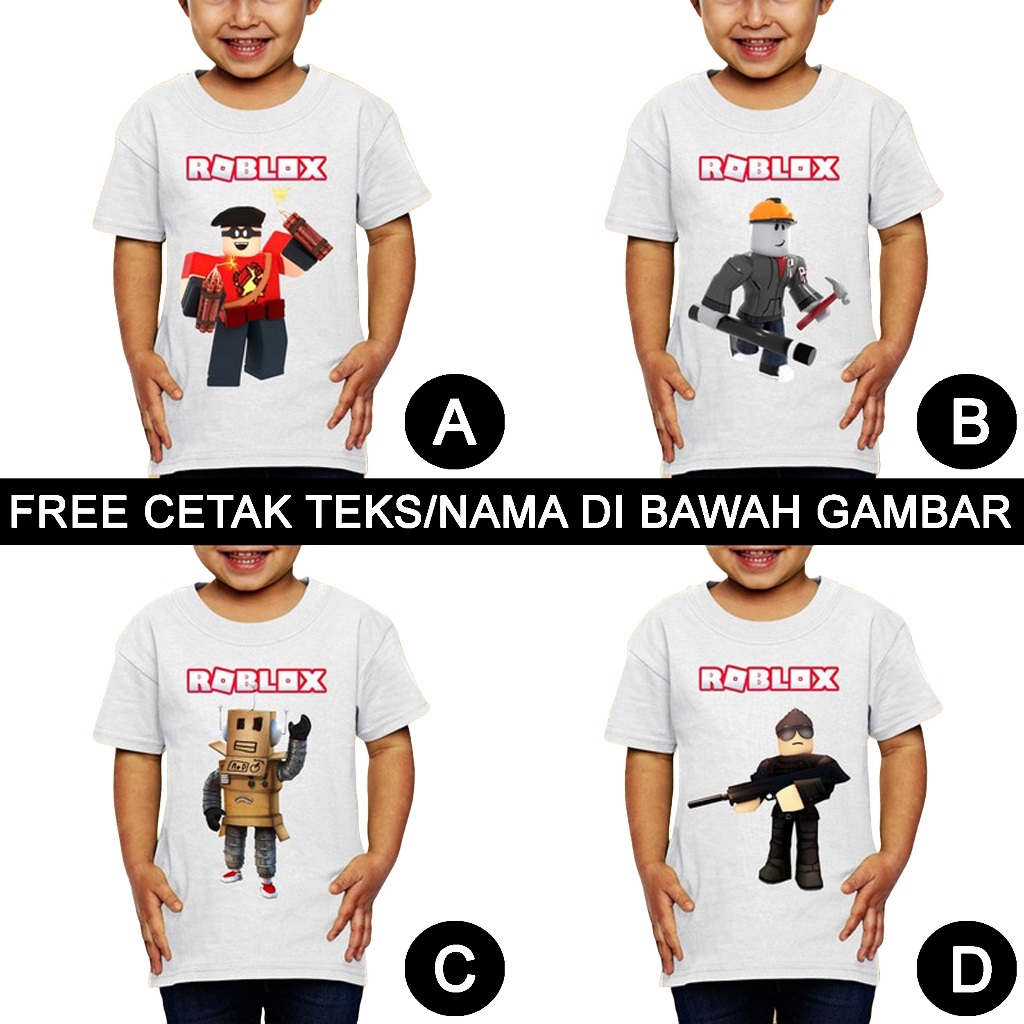 Roblox Game Baju Kaos Anak dan Balita. Bisa Couple Dengan Size Dewasa Untuk Keluarga. Custom Cetak T