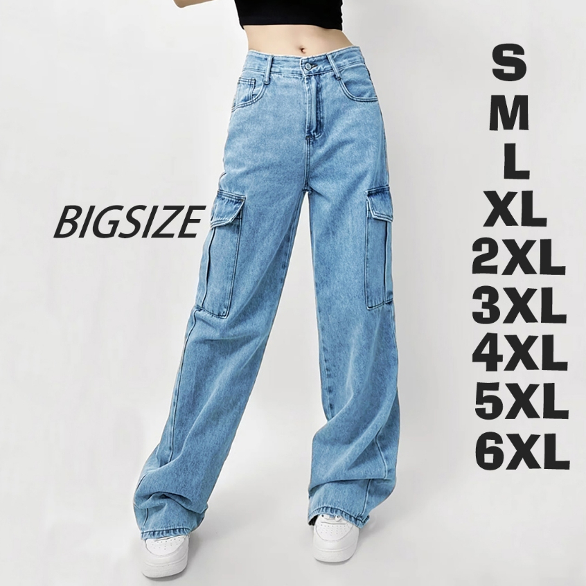 boll.id Celana Jeans Cargo Wanita celana cargo wanita highwaist celana denim panjang jumbo jeans car