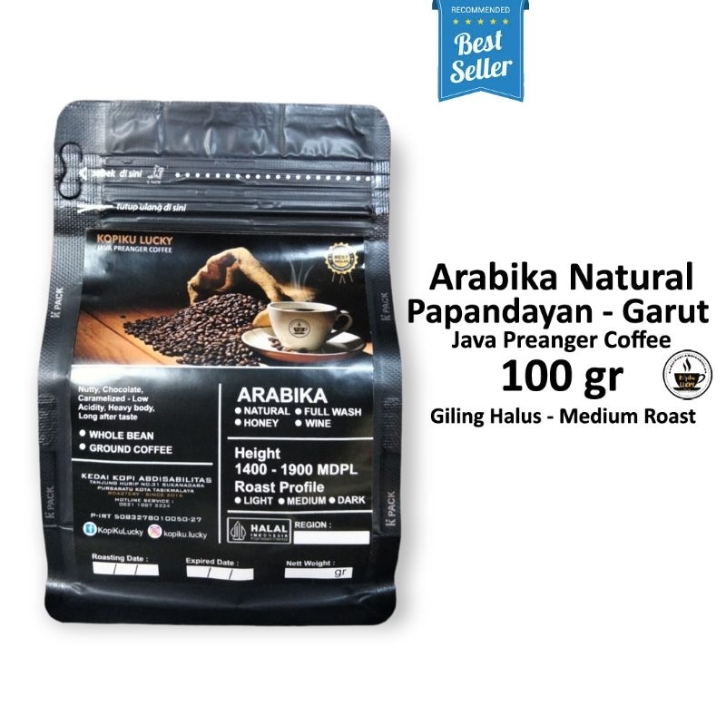 

Kopi Arabika Natural Garut 100gr Giling Halus