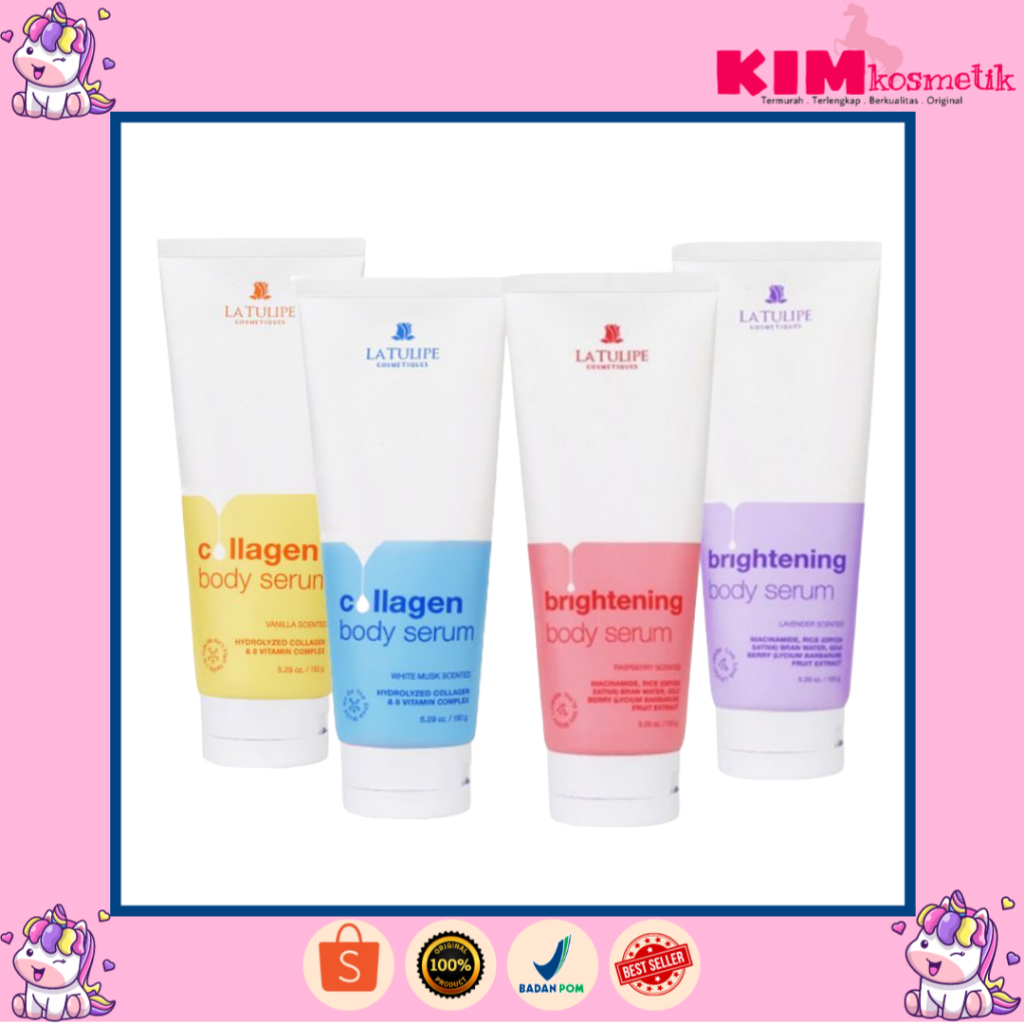 La Tulipe Brightening Body Serum - Pencerah Kulit Putih Halus 150gr.