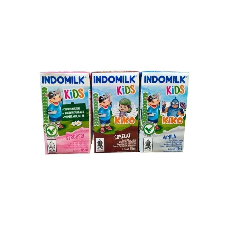 

SUSU INDOMILK KIDS 115 ML //ALL VARIAN/ SUSU UHT INDOMILK KIDS COKLAT STRAWBERRY VANILA 115 ML// SUSU KOTAK INDOMILK KIDS 115 ML