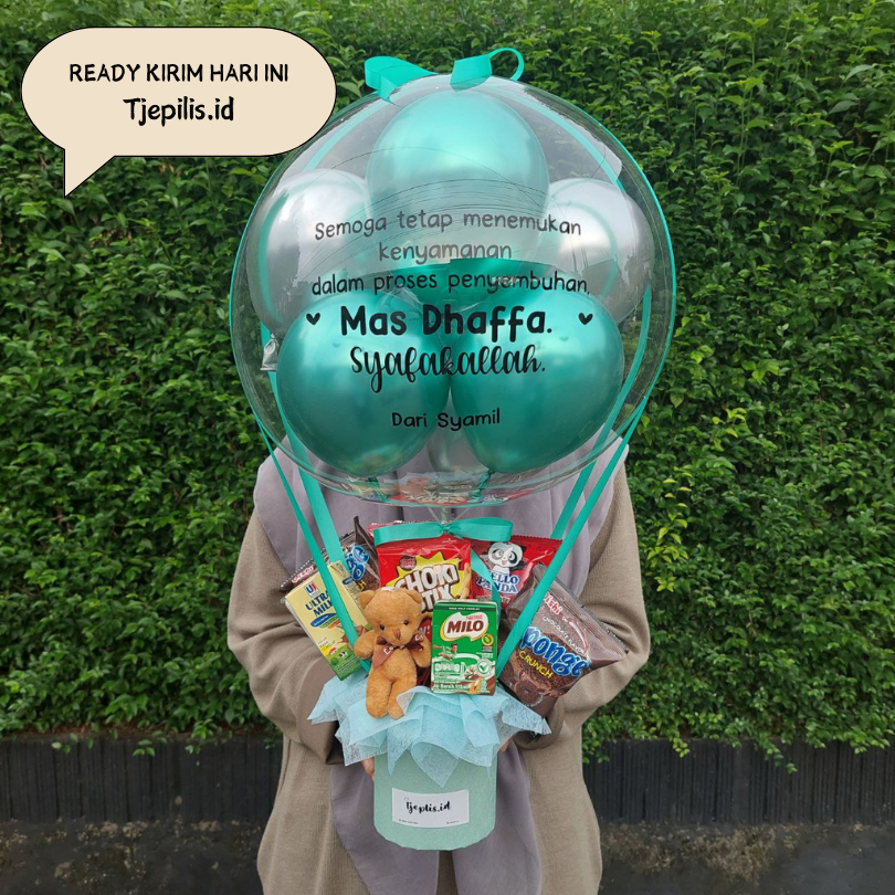 Bucket Balon/Balon Ucapan/Bouquet Balon/Buket Balon Snack (Model D) untuk Wisuda/UlangTahun dll