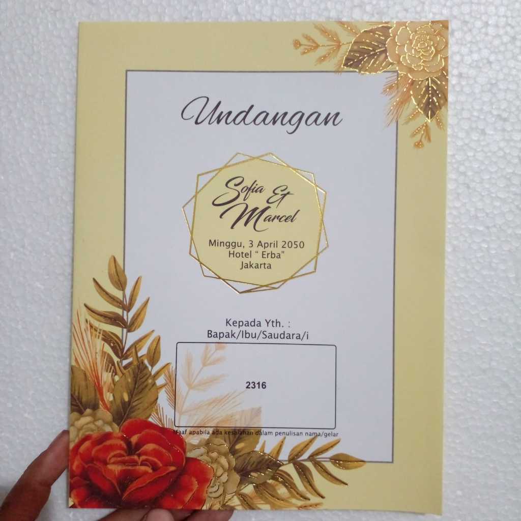 print UNDANGAN NIKAH ERBA 2316 PERNIKAHAN SUNATAN KHITANAN FREE PLASTIK FOTO DESIGN SIMPLE