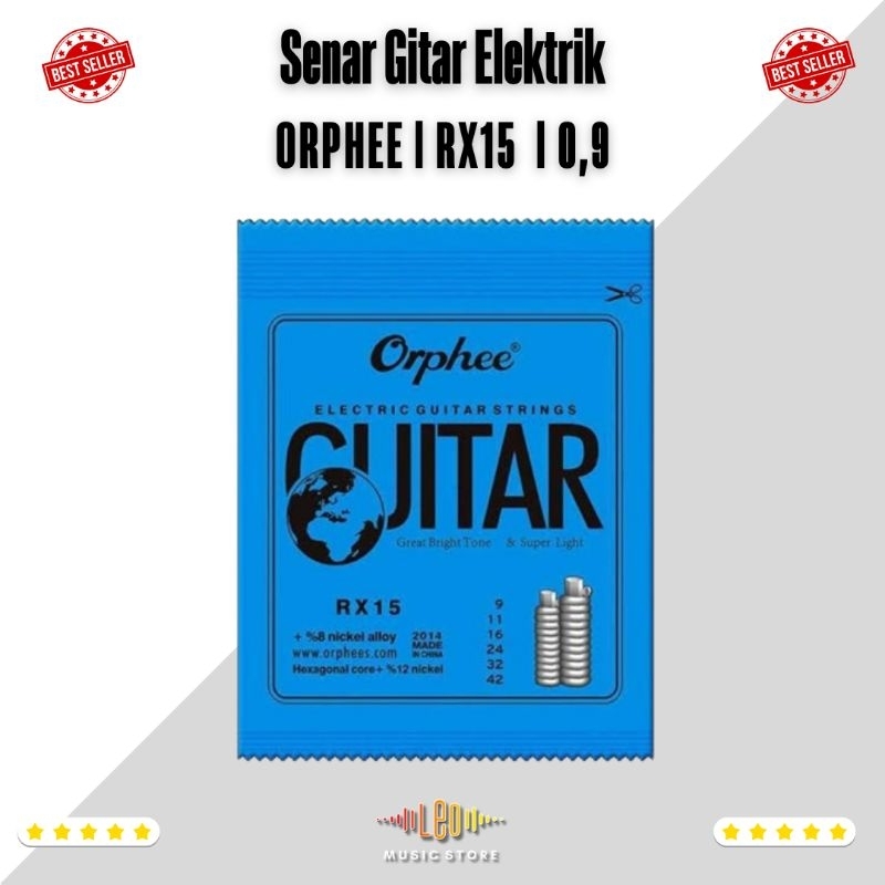 senar gitar elektrik orphee rx15 ukuran 0,9