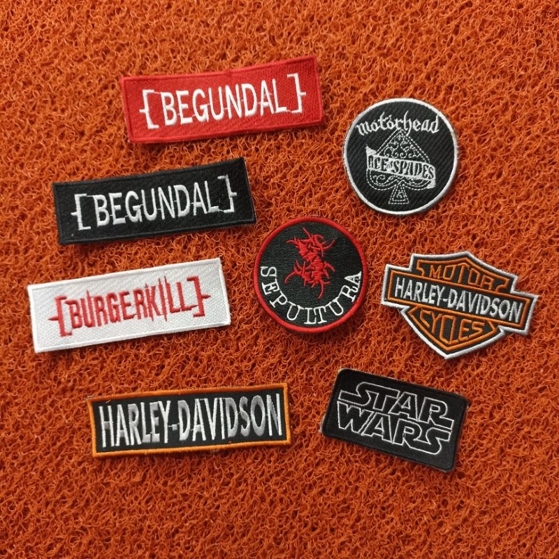 patch bordir keren emblem bordir band bugerkill logo patch jahit