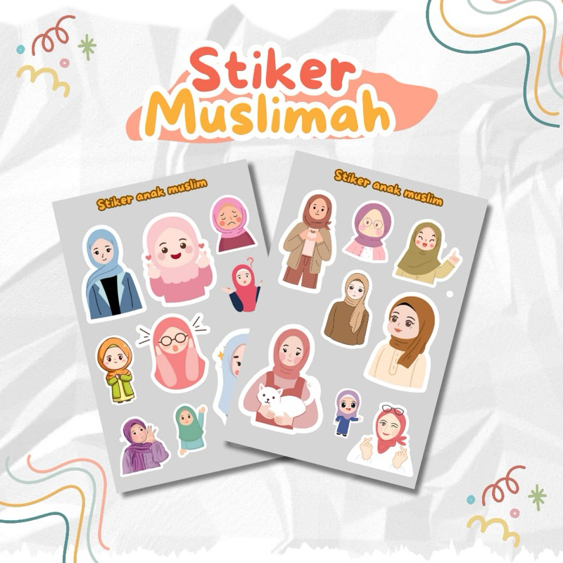 

WORDGIFT Sticker Sheet Islamic Word Muslimah Faceless for Tumblr Laptop Hp Scrapbook Journal Waterproof Sticker muslimah hijab islamic aesthetic custom