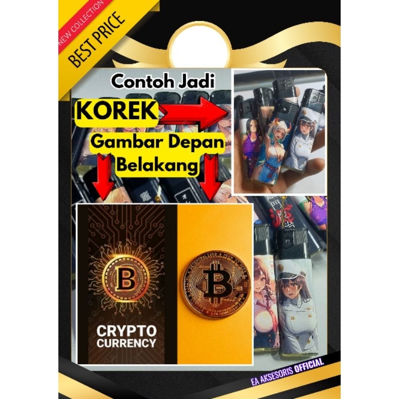 Bitcoin Crypto Korek Custom Stiker Tampil Beda