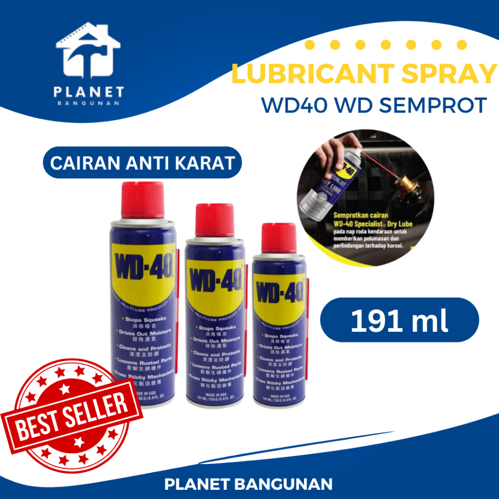 WD40 /WD 40 / WD-40 / WD40 PELUMAS ANTI KARAT 191 ml