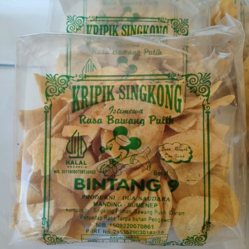 

Keripik Singkong Cap Bintang 9 Manding Sumenep Madura Rasa Bawang Putih