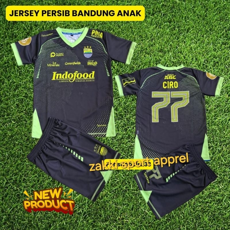 Setelan anak persib terbaru 2024 / pakaian bola anak / jersey bola anak / jersey persib anak ciro