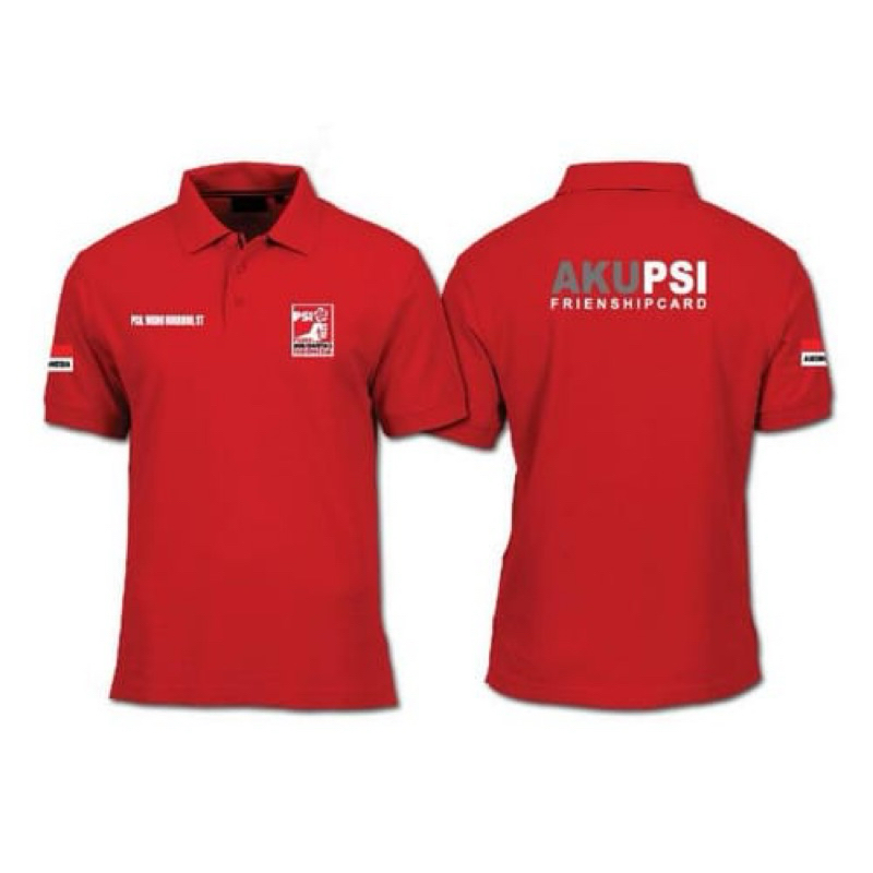KAOS POLO PARTAI PSI/BISA CUSTOM PARTAI SUKA SUKA BORDIR KOMPUTER RAPIH