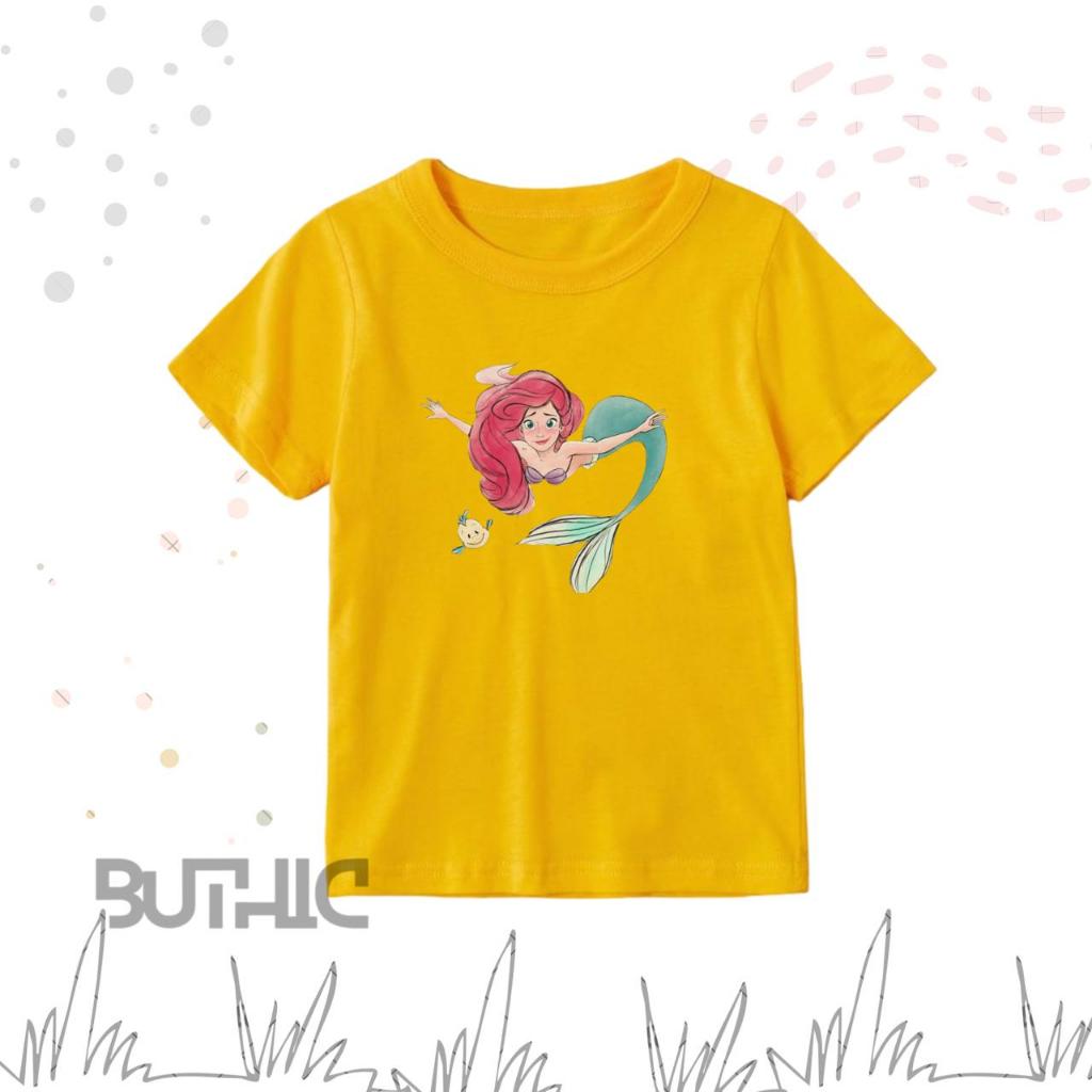Kaos Anak Motif Ariel Mermaid - Kaos Anak Perempuan Karakter Cotton Combed