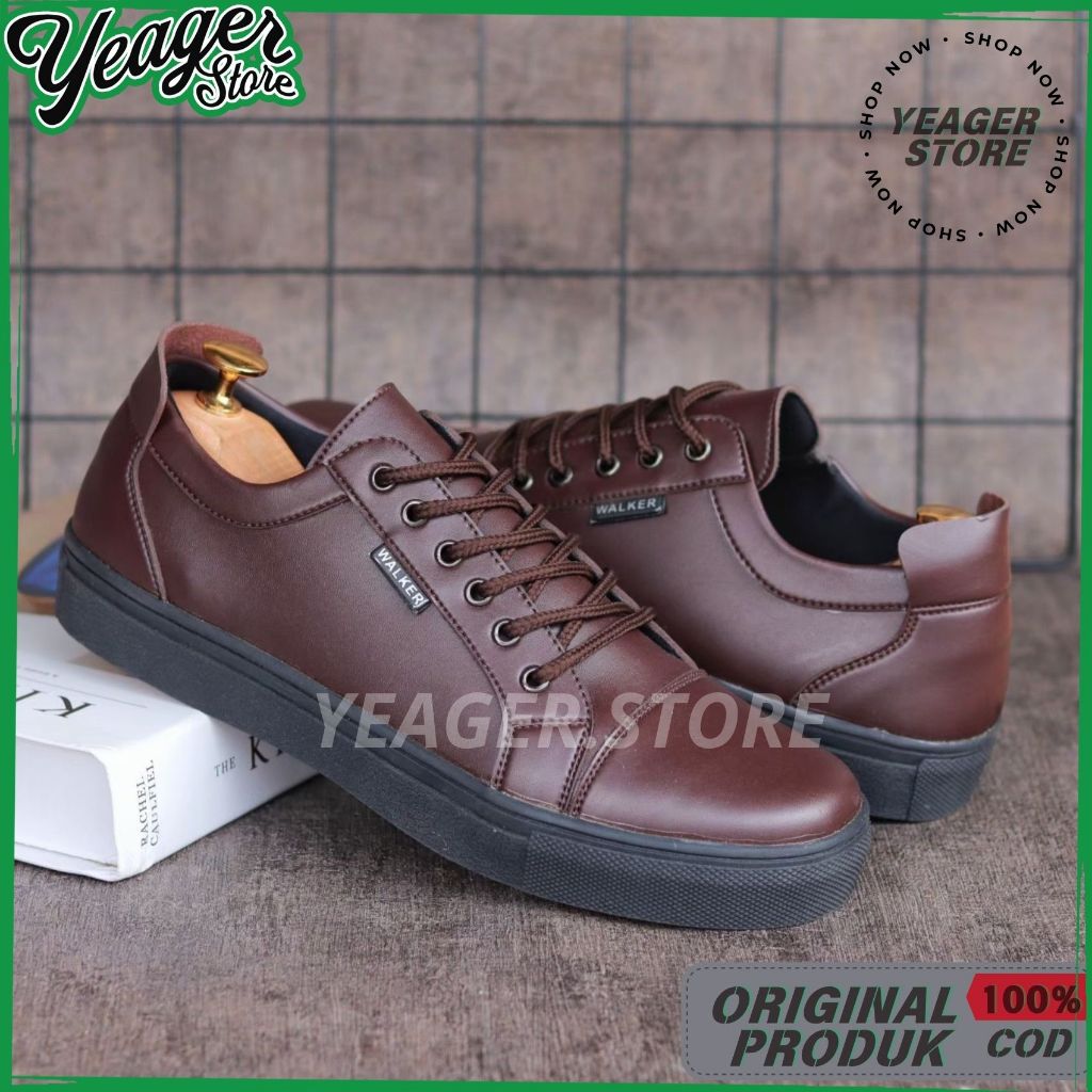 YEAGER - Sepatu Sneakers Formal Pria Casual PRD Brown Series