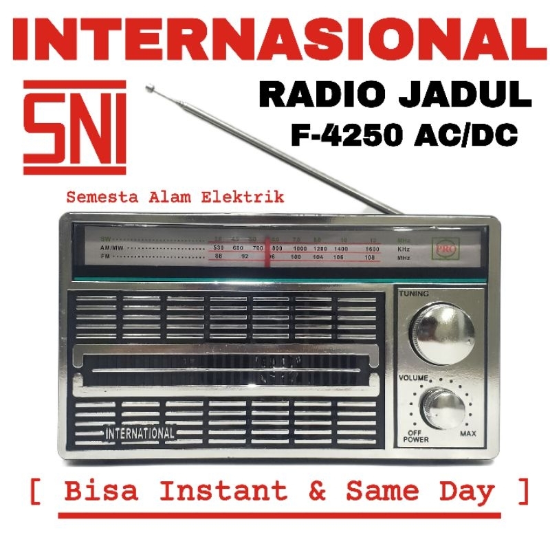 Radio Jadul Internasional F-4250 AC / DC /Radio Klasik / Radio Internasional