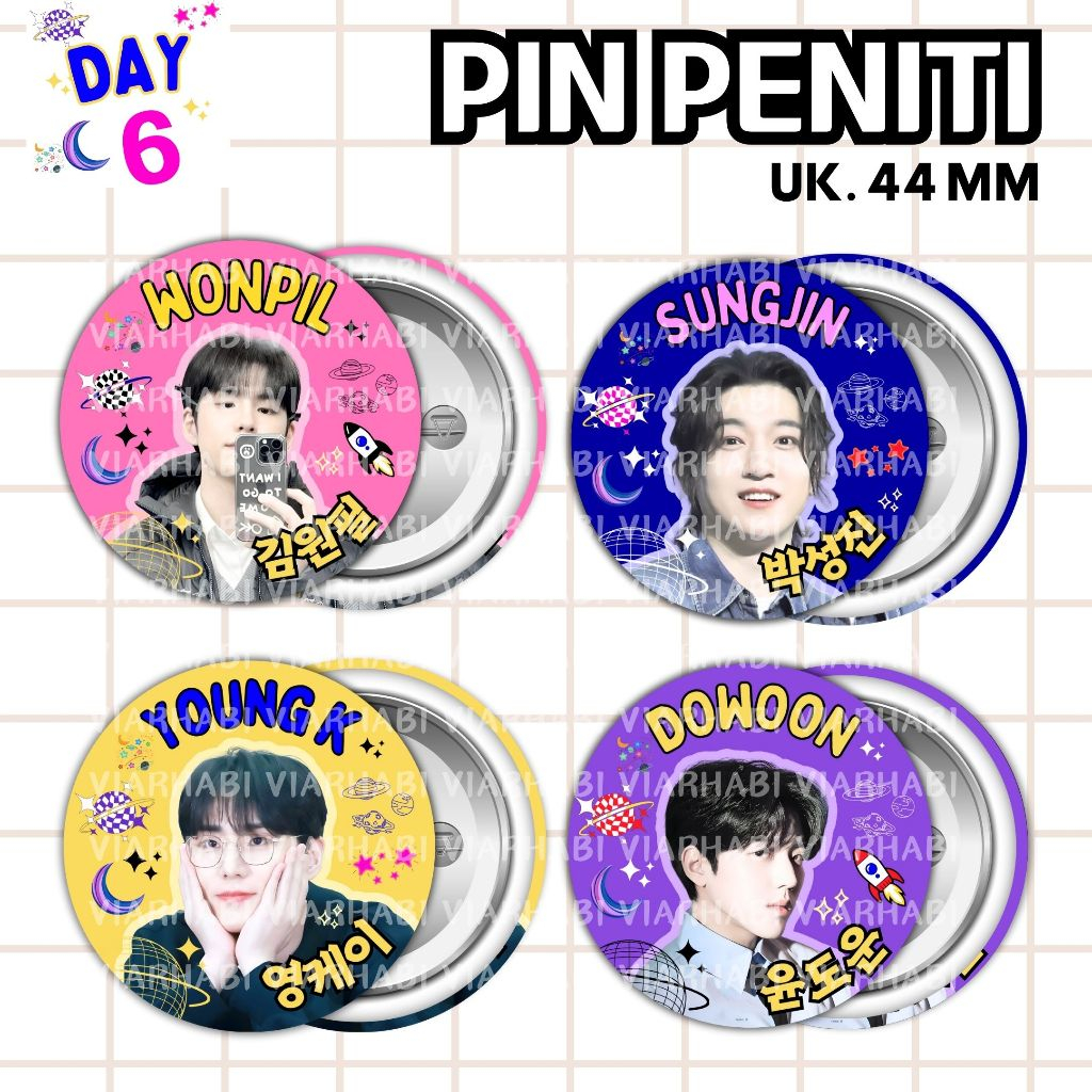 PIN SUNGJIN YOUNG K DOWOON WONPIL DAY6// PIN PENITI PIN BUTTON DAY6 COLORFUL