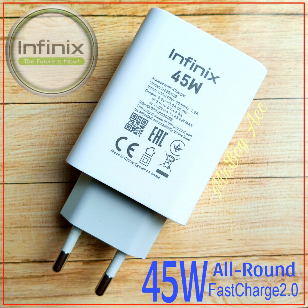 Adaptor Charger INFINIX NOTE 40 & NOTE 40 Pro 5G Dijamin Asli Original Bawaan HP