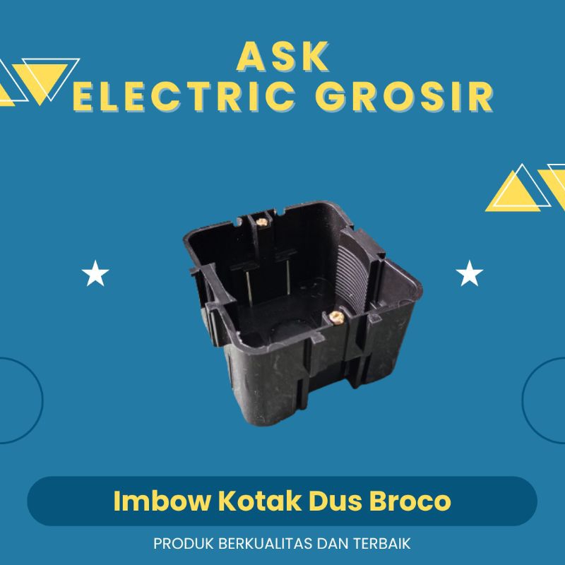 1 PCS Imbow Dus Broco Original Hitam/Imbow Dus Anti Pecah/Peralatan Listrik Kabel