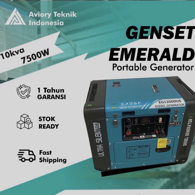 Genset 7500w/10kva 1-3 phase/ Power Generator Silent Portable/ Mesin Genset Bensin/ Mesin Genset Lis