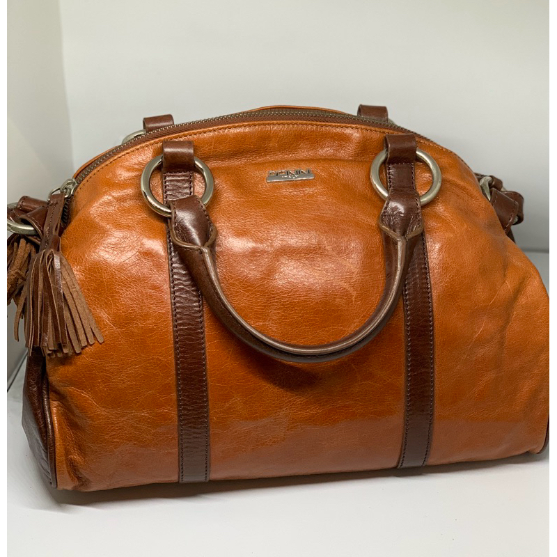 TAS DONINI VINTAGE 774 orange glossy kulit asli