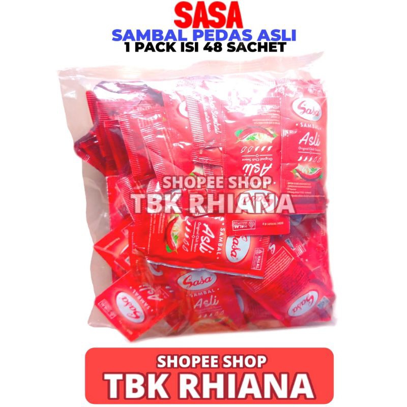 

Sasa Saos Sambal Cabe Asli Polos 1 Pack Isi 48pcs 8gr