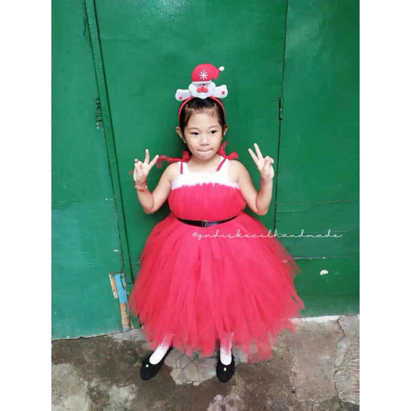 dress natal anak perempuan / dress tile natal