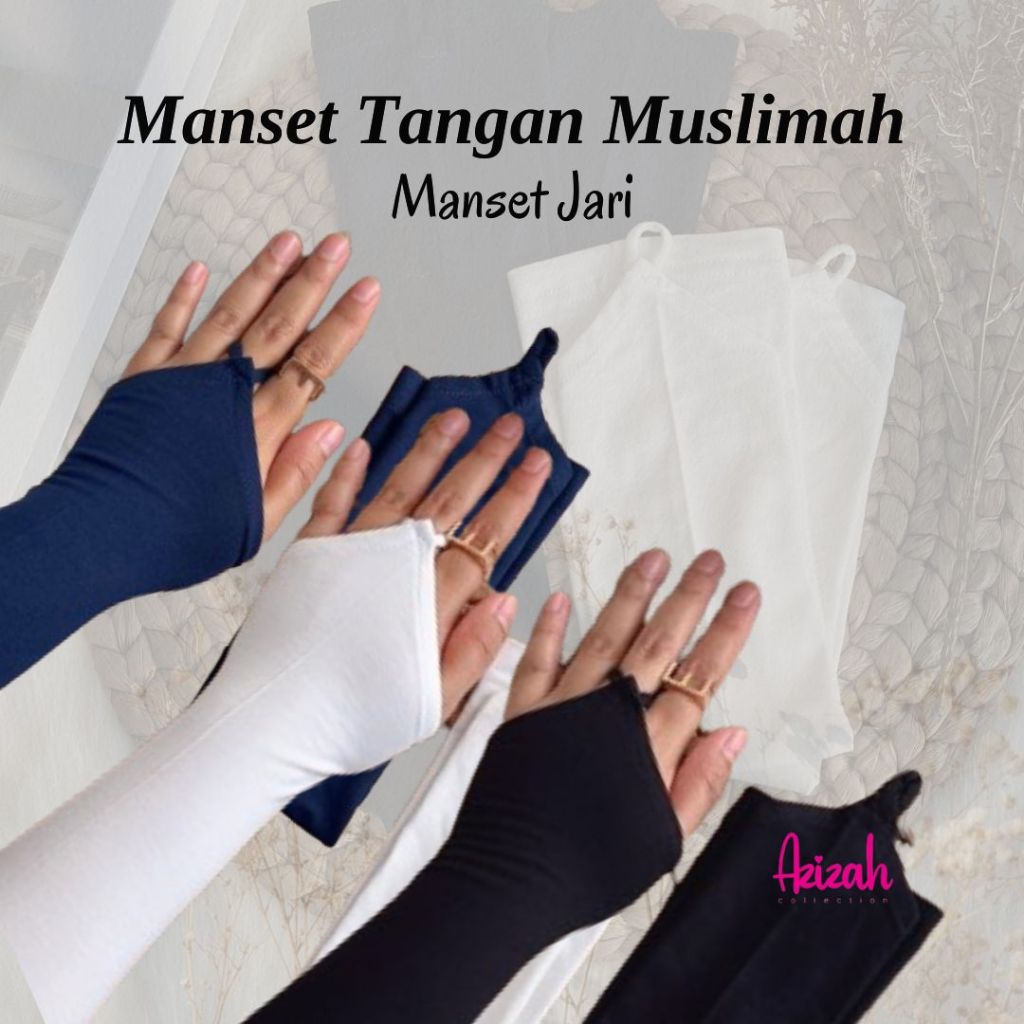Azizah Scarves - Handsock Manset Tangan Cincin Polos Muslimah Bahan Rayon Viscose