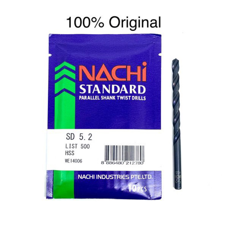 Bor 5.2 mm Nachi HSS Japan Baru Original Drill HSS 5.2mm Nachi