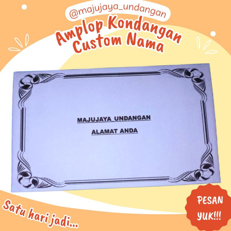 

amplop kondangan custom nama|murah kualitas bagus|ukuran sedang 15x9 cm|1 pack isi 50 pcs