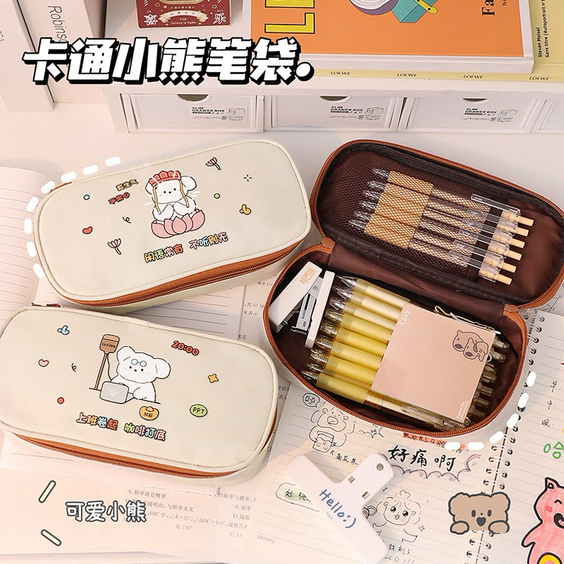 

Delunashop DL744S tempat Pencil Case Kotak Pensil kain kanvas Cute Bear kelinci cat Sekolah