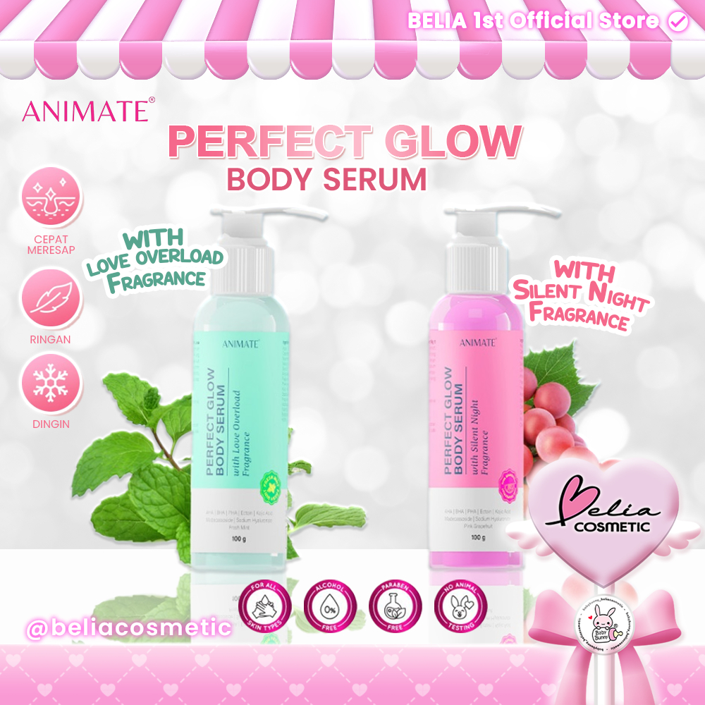 ❤ BELIA ❤ ANIMATE Perfect Glow Body Serum 100g | Fresh Mint | Pink Grapefruit | AHA BHA Kojic Acid |