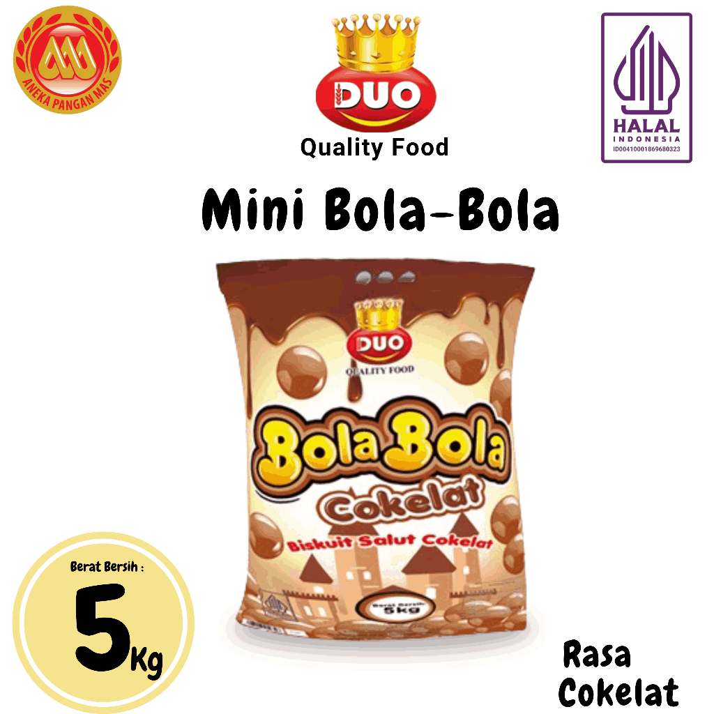 

DUO Bola-bola Cokelat Biskuit Bola Salut Cokelat 1 Bal x 5Kg Cemilan Anak Murah