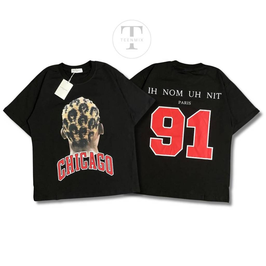 Baju Kaos Ih Nom Uh Nit 91' Chicago Cotton T-Shirt Baju Kaos Pria & Wanita Unisex Ih Nom Uh Nit Baha