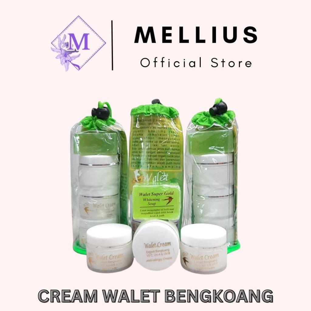 Paket Lengkap 4 in 1 Cream Walet Bengkoang Wallet Asli Set Pemutihh Wajah Whitening Krim Whitening C