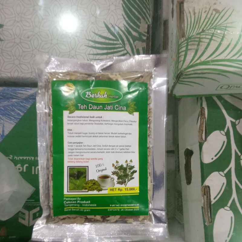 

Teh Daun Jati Cina berkah Herbal 100% original berat bersih 40gr