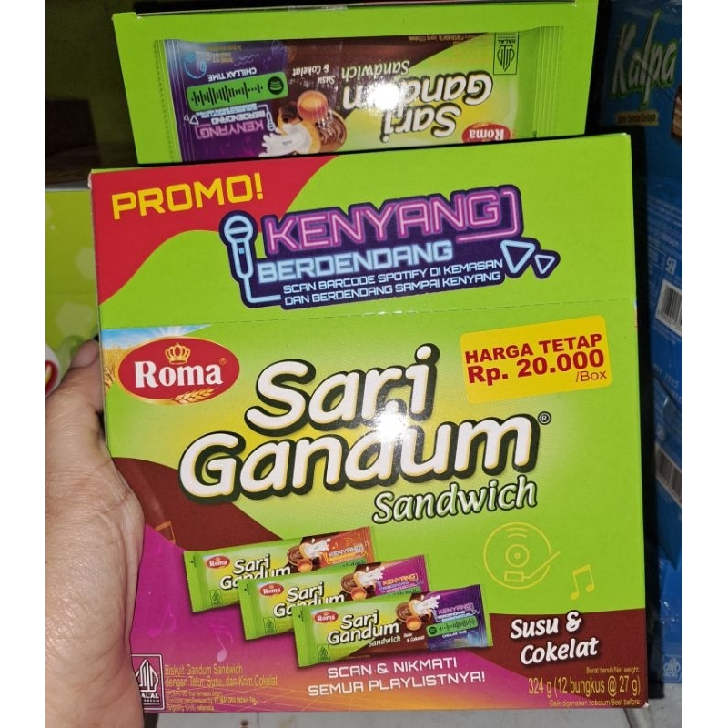 

Roma Sari Gandum Sandwich Coklat box isi 12 pc