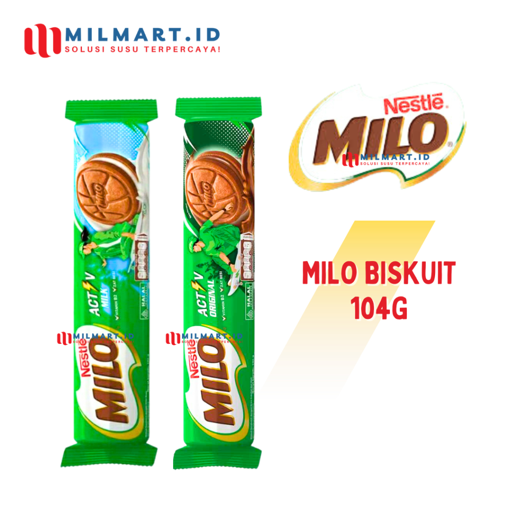 

NESTLE MILO BISCUIT SANDWICH 104G ROLL MILO BISKUIT ACTIV RASA MILK/ORIGINAL